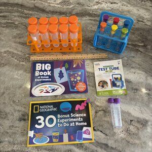 Kids Play Test Tube Set - 18 plastic test tubes with a few booklets